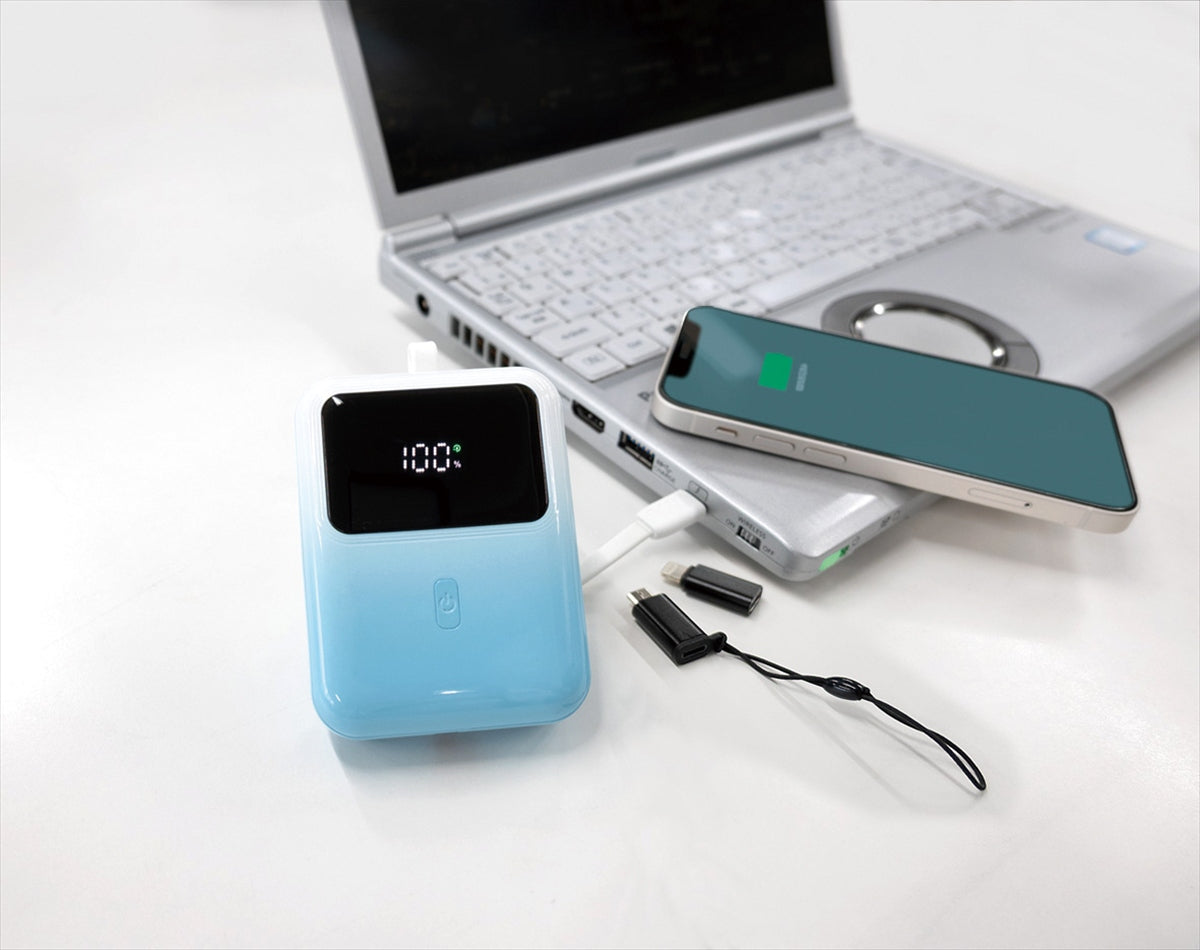 エバパワーブライト パワーチャージャーＰＤ－３５ 10000ｍＡｈ ブルー＆ホワイト SYHPD-35-B