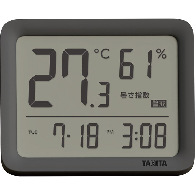 タニタ デジタル温湿度計 ダークグレー TC-421DG