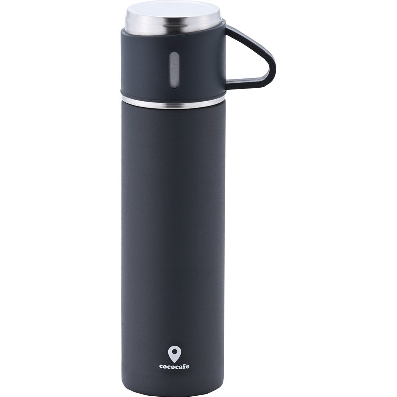 ココカフェ コップ付き真空二重ボトル　４５０ｍＬ チャコール CC-23