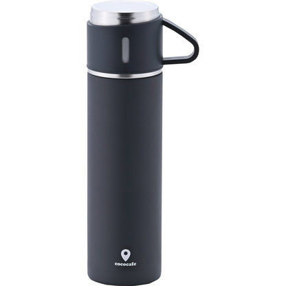 ココカフェ コップ付き真空二重ボトル　４５０ｍＬ チャコール CC-23