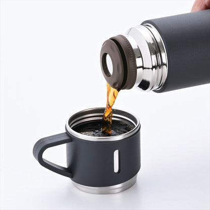 ココカフェ コップ付き真空二重ボトル　４５０ｍＬ チャコール CC-23