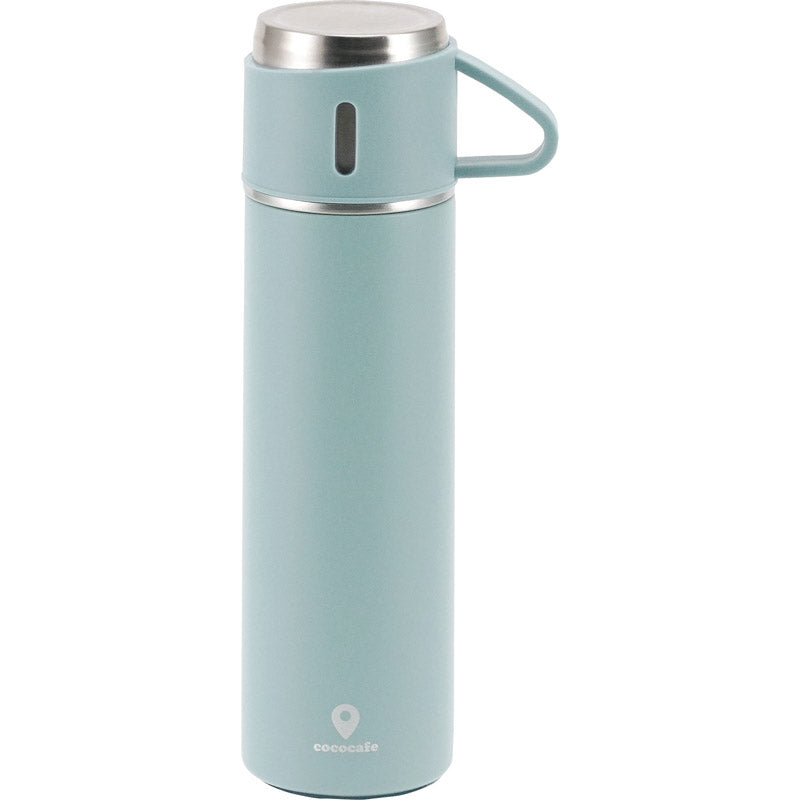 ココカフェ コップ付き真空二重ボトル　４５０ｍＬ スモークブルー CC-23A